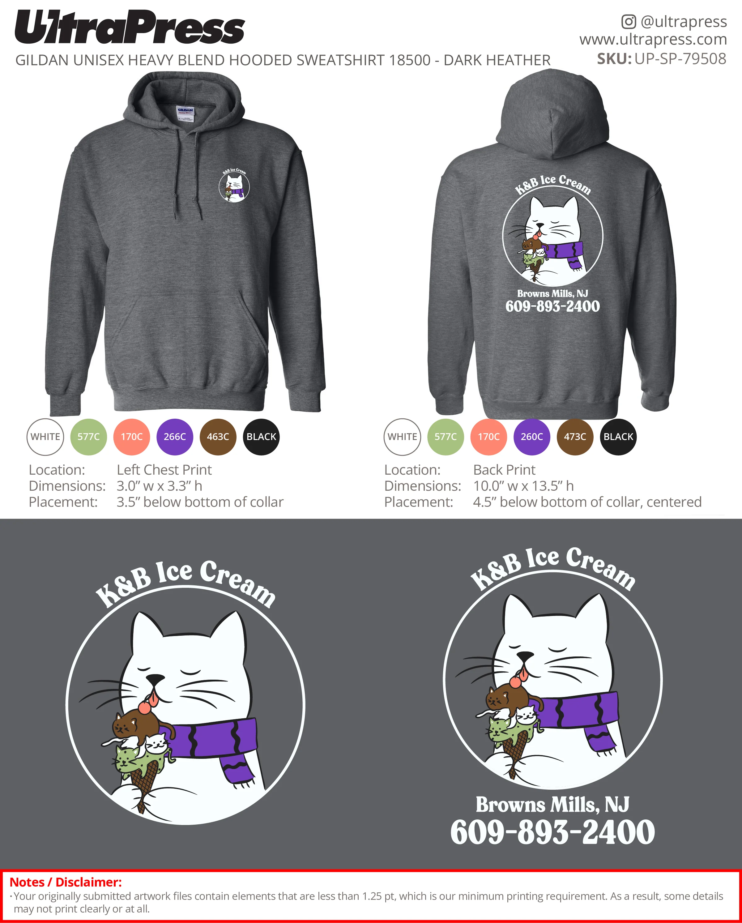 UP-SP-79508 K&B Ice Cream Hoodies - Glenn Hansen 72 Min Qty (Bulk) - Image 2