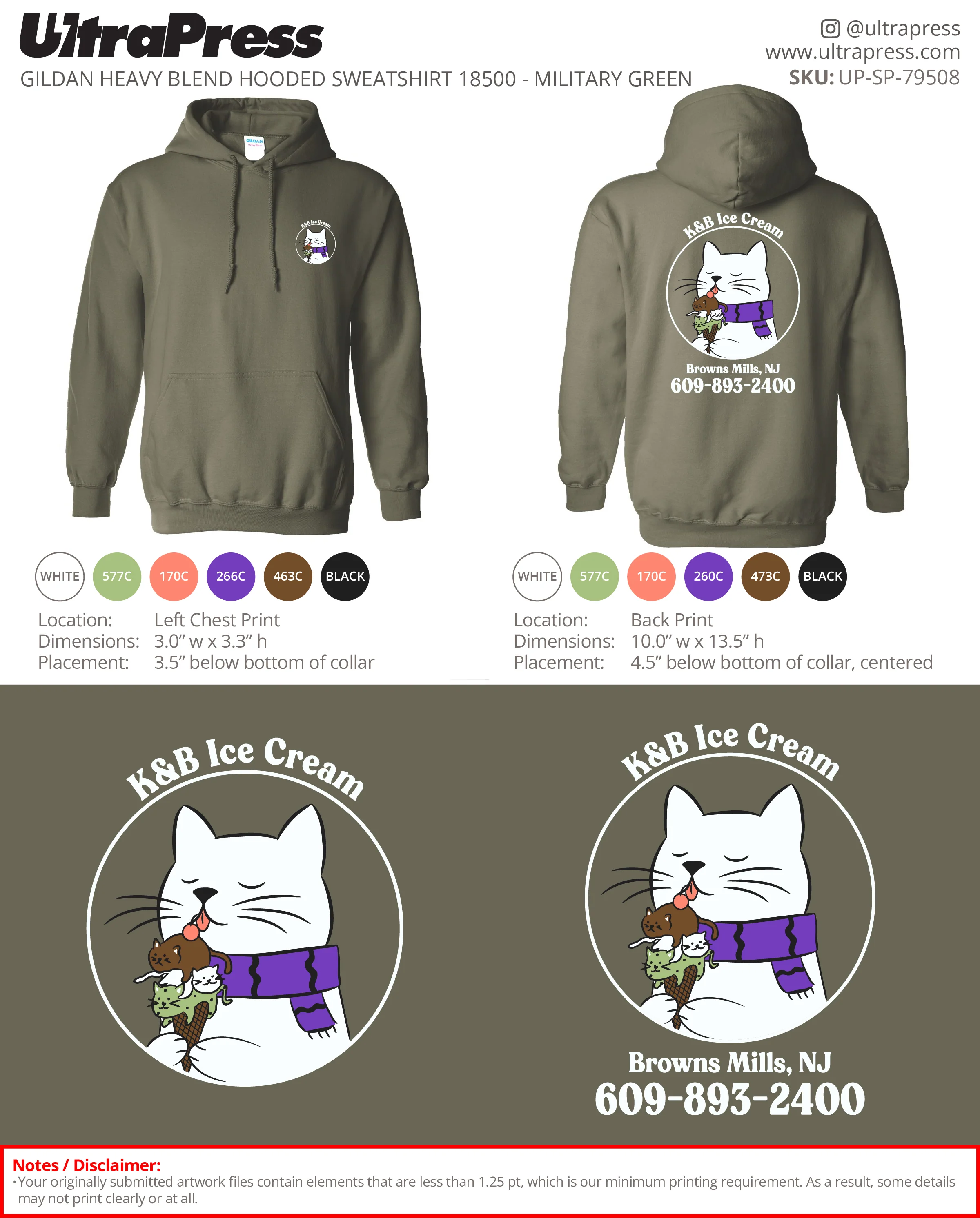 UP-SP-79508 K&B Ice Cream Hoodies - Glenn Hansen 72 Min Qty (Bulk) - Image 3