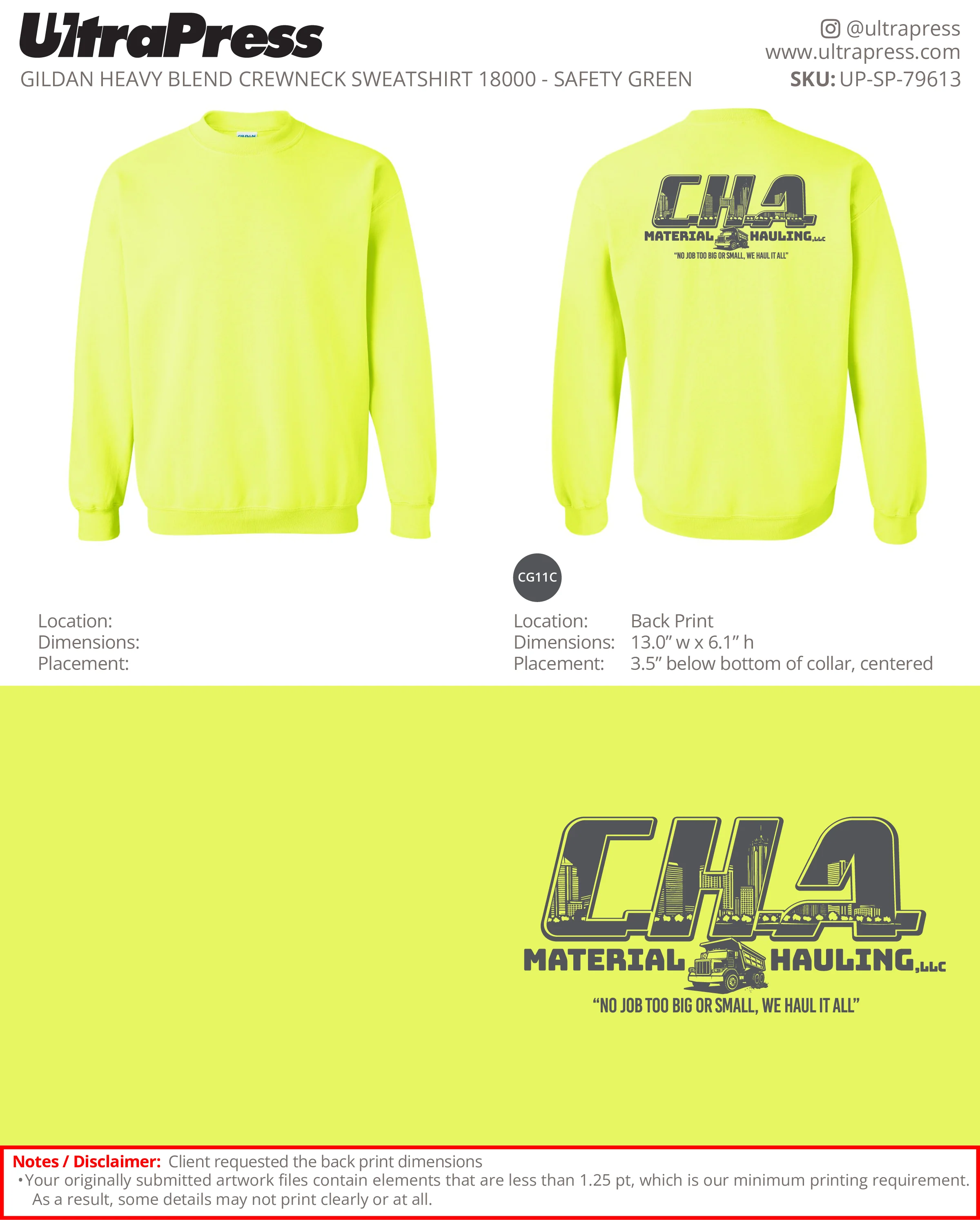 UP-SP-79613 CHA Material Hauling - Chee Chee McGowan 50 Min Qty (Bulk) - Image 3
