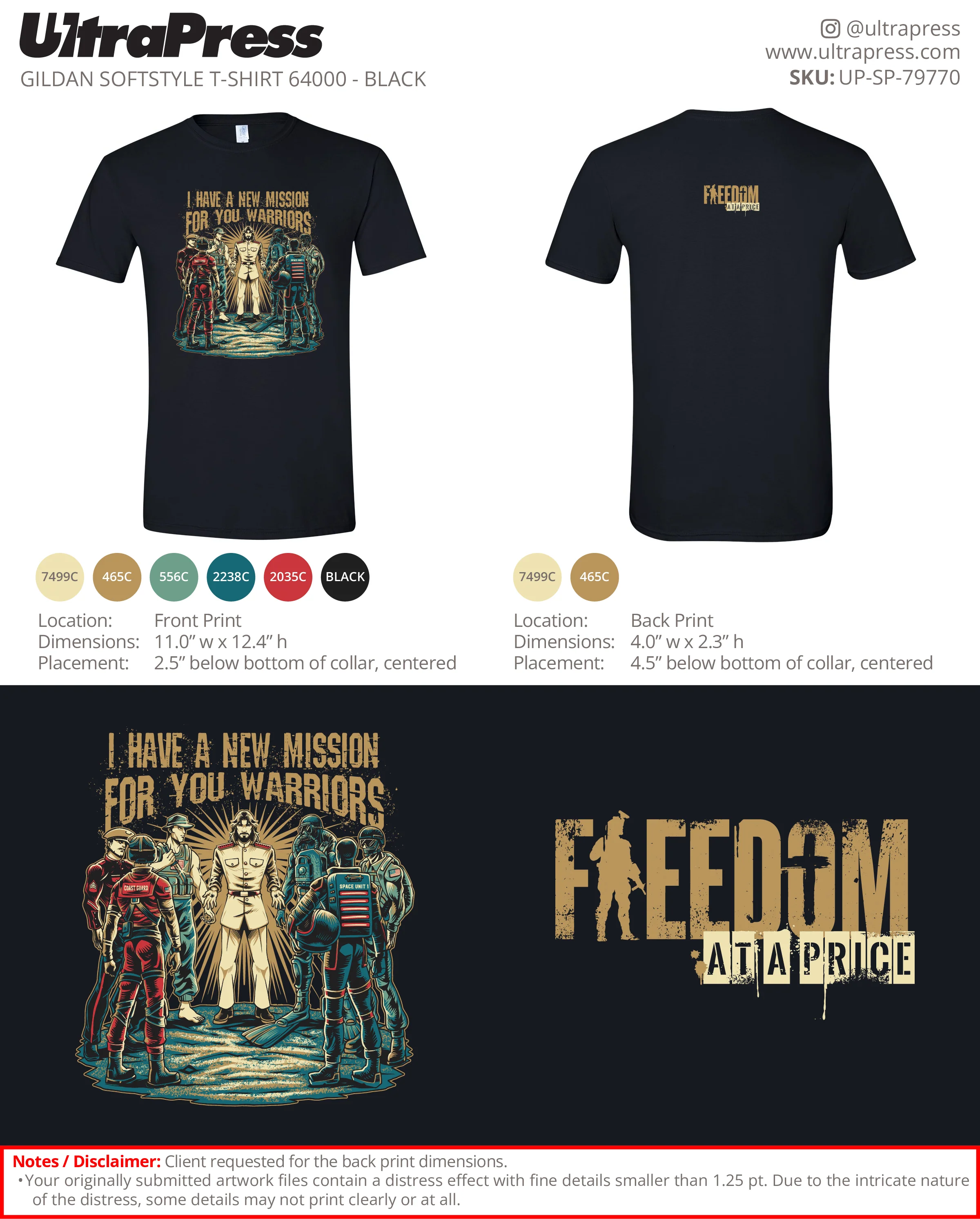 UP-SP-79770 Freedom Jesus and US Military - Benjamin Hutchins 288 Min Qty (Bulk)