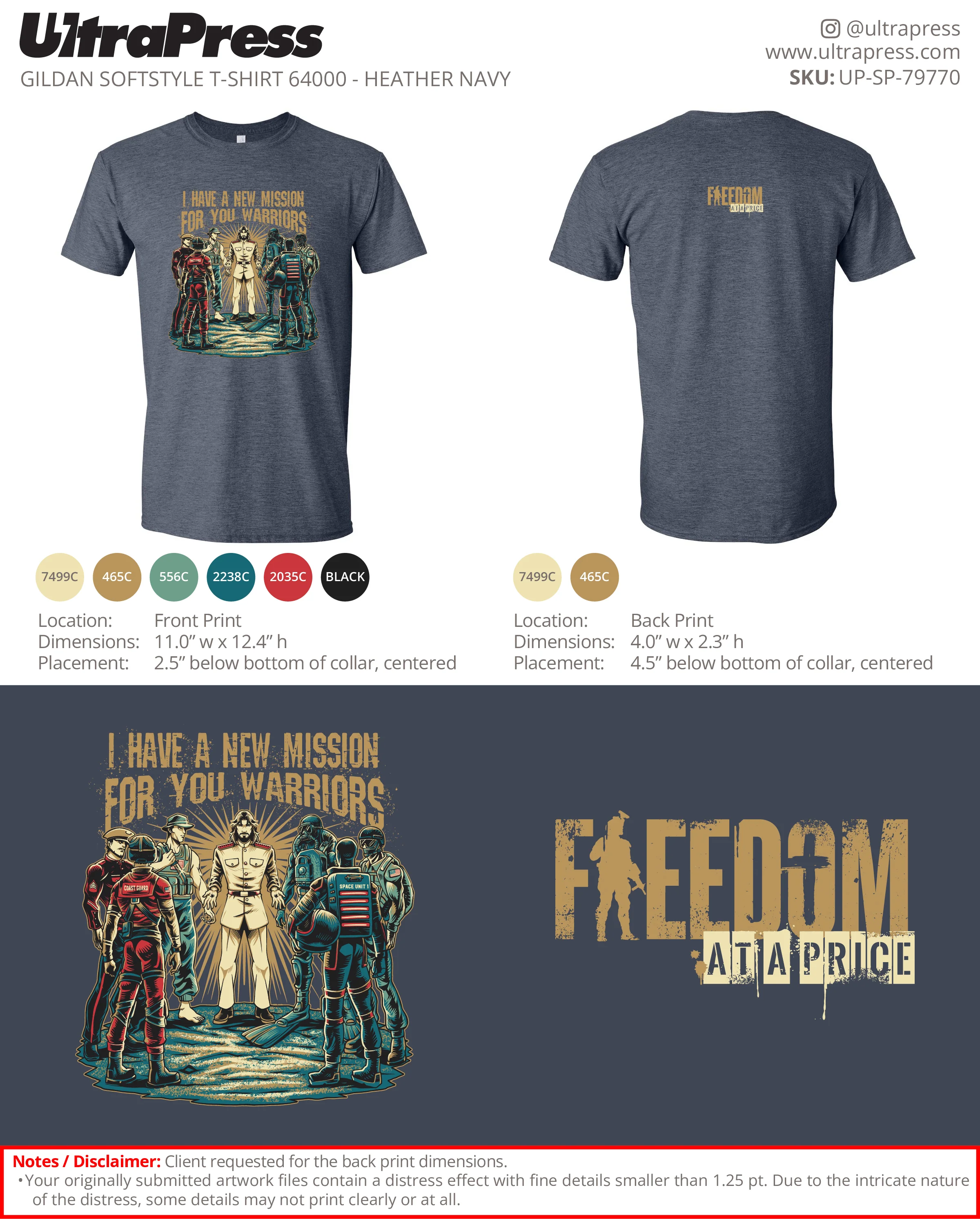 UP-SP-79770 Freedom Jesus and US Military - Benjamin Hutchins 288 Min Qty (Bulk) - Image 2