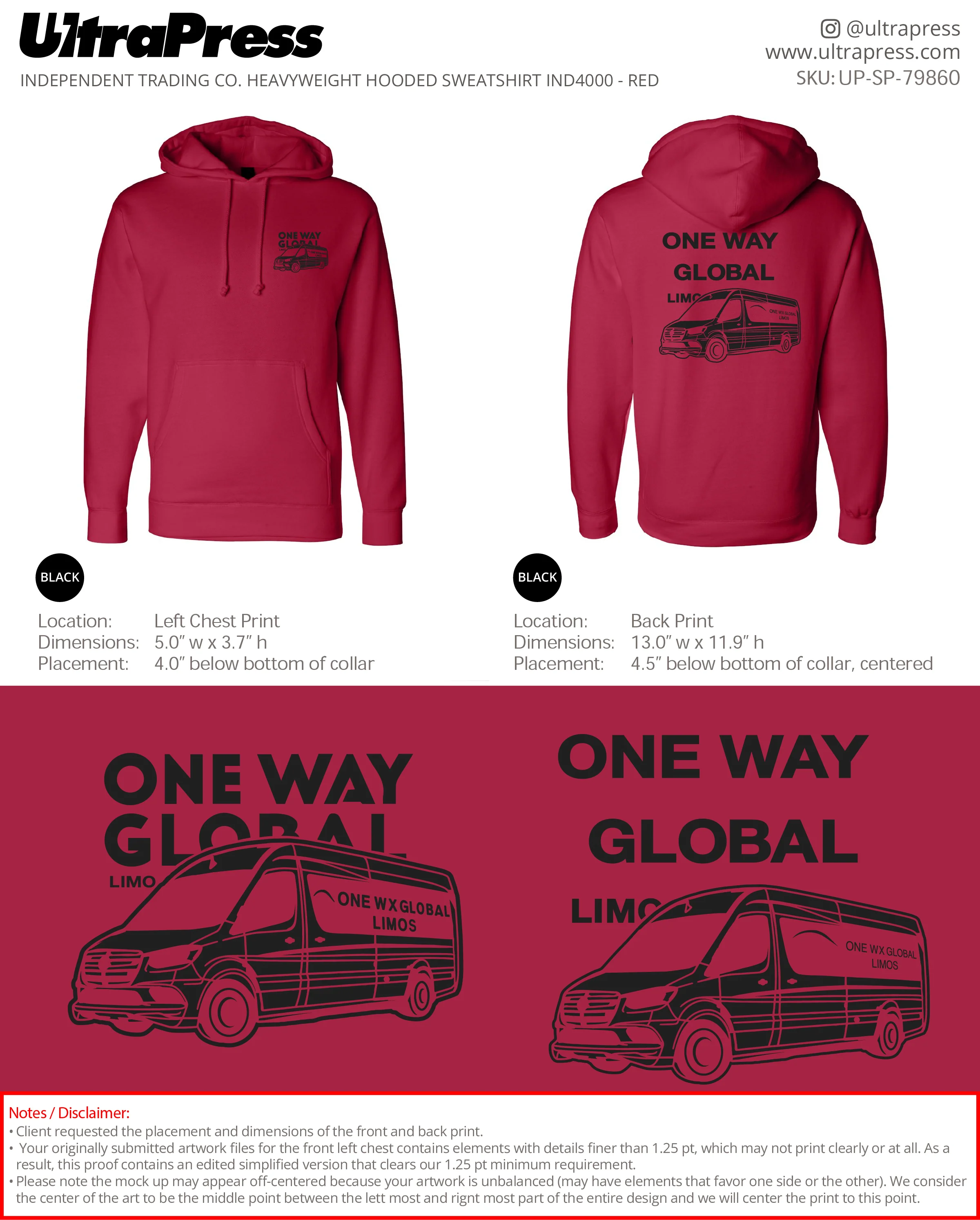 UP-SP-79860 One Way Global Black Ink - Carlvin 24 Min Qty (Bulk)