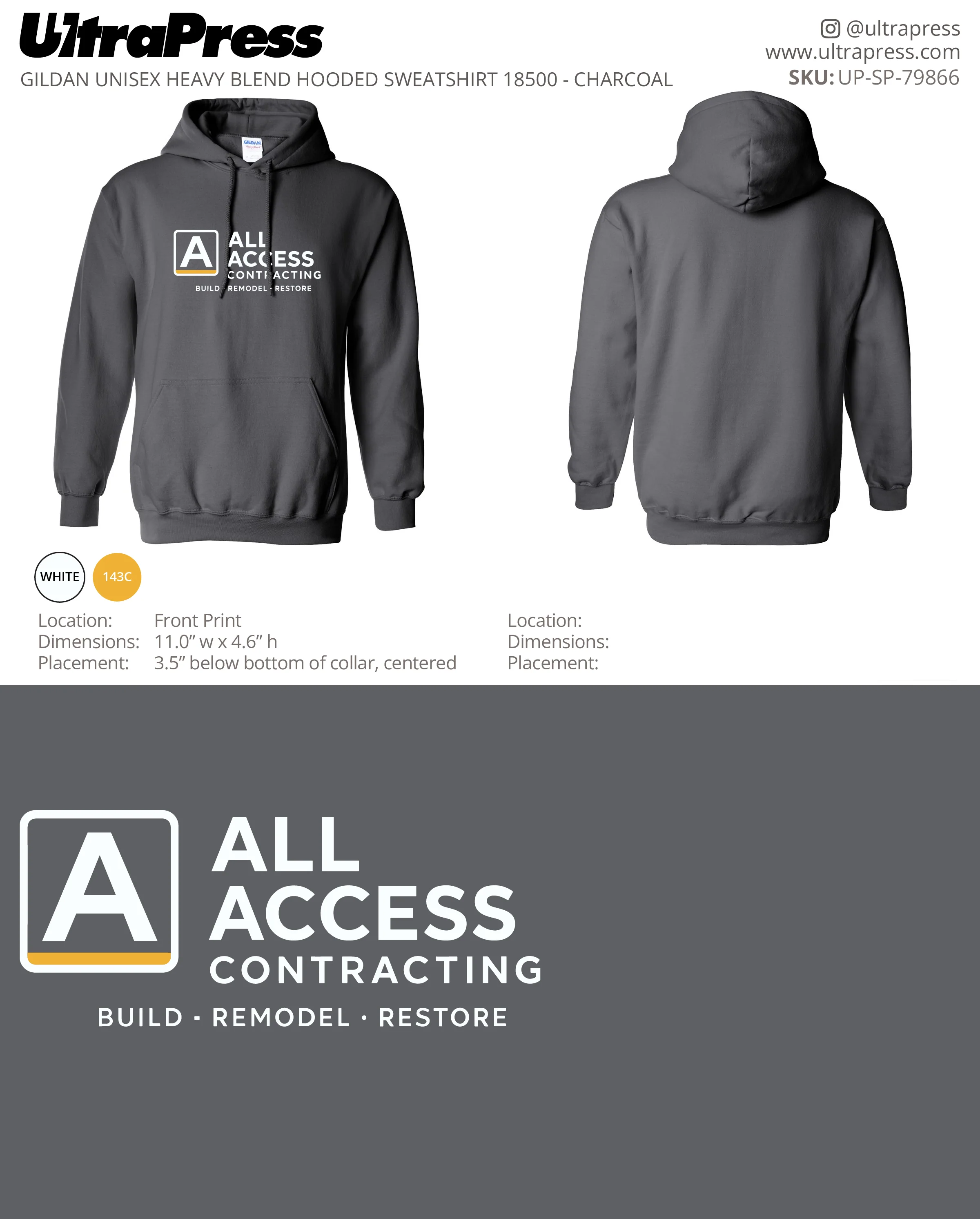 UP-SP-79866 All Access Contracting (Hoodies) - Ben Hall-Volpenhein 24 Min Qty (Bulk) - Image 2