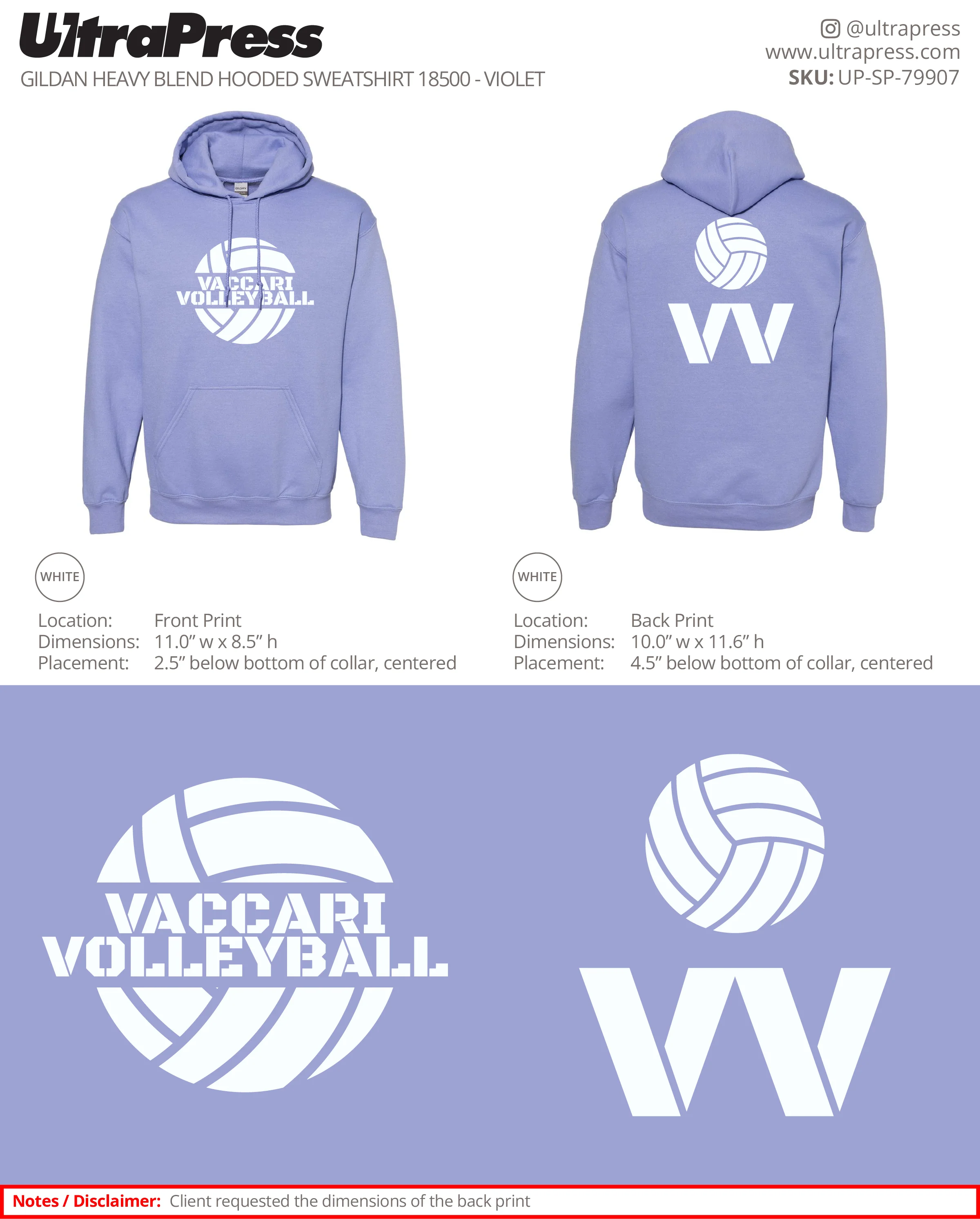 UP-SP-79907 Vacarri Volleyball Hoodies - Adam Vacarri 50 Min Qty (Bulk) - Image 2