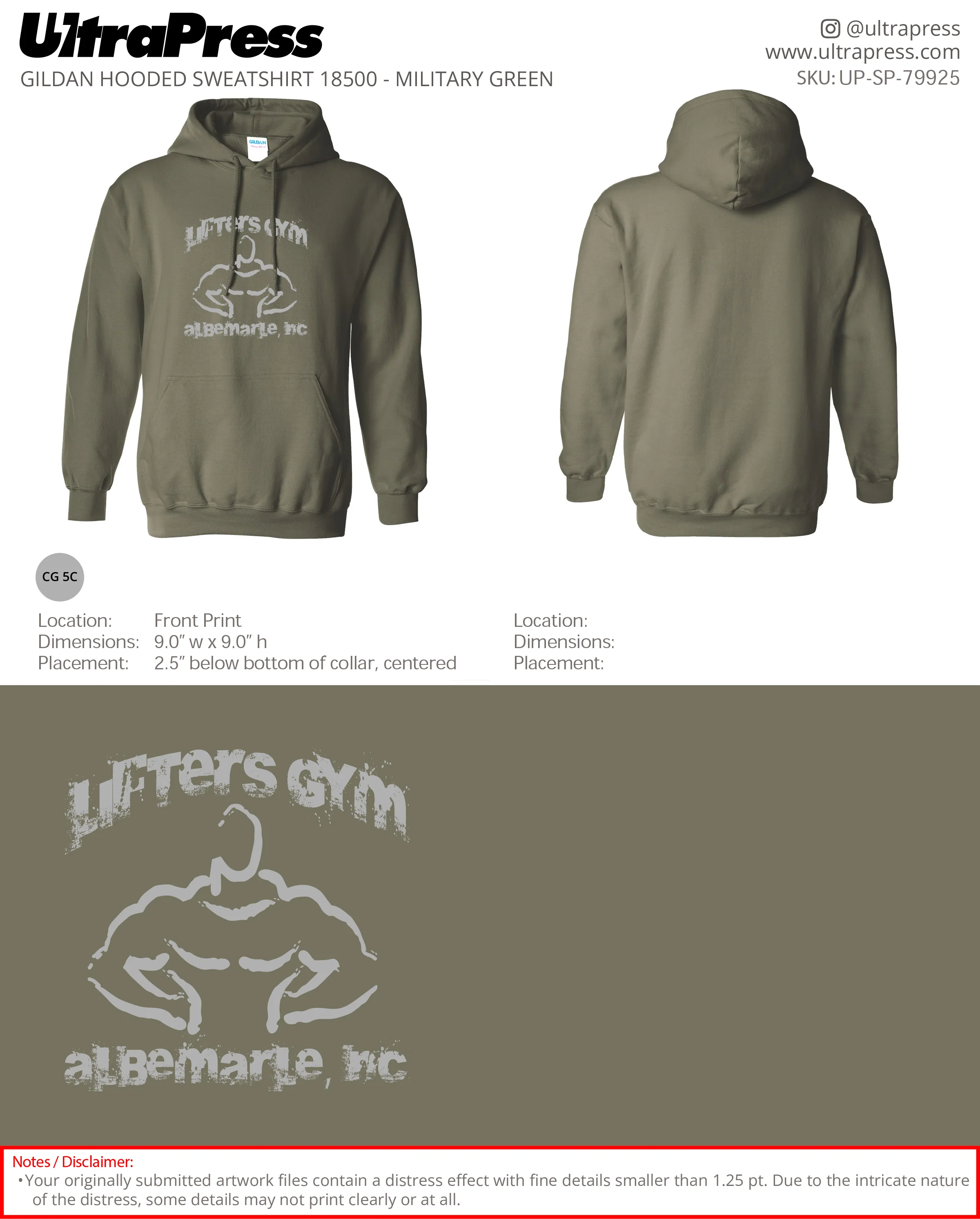 UP-SP-79925 Lifters Gym Hoodies - Chad Taylor - 50 Min Qty (Bulk) - Image 3