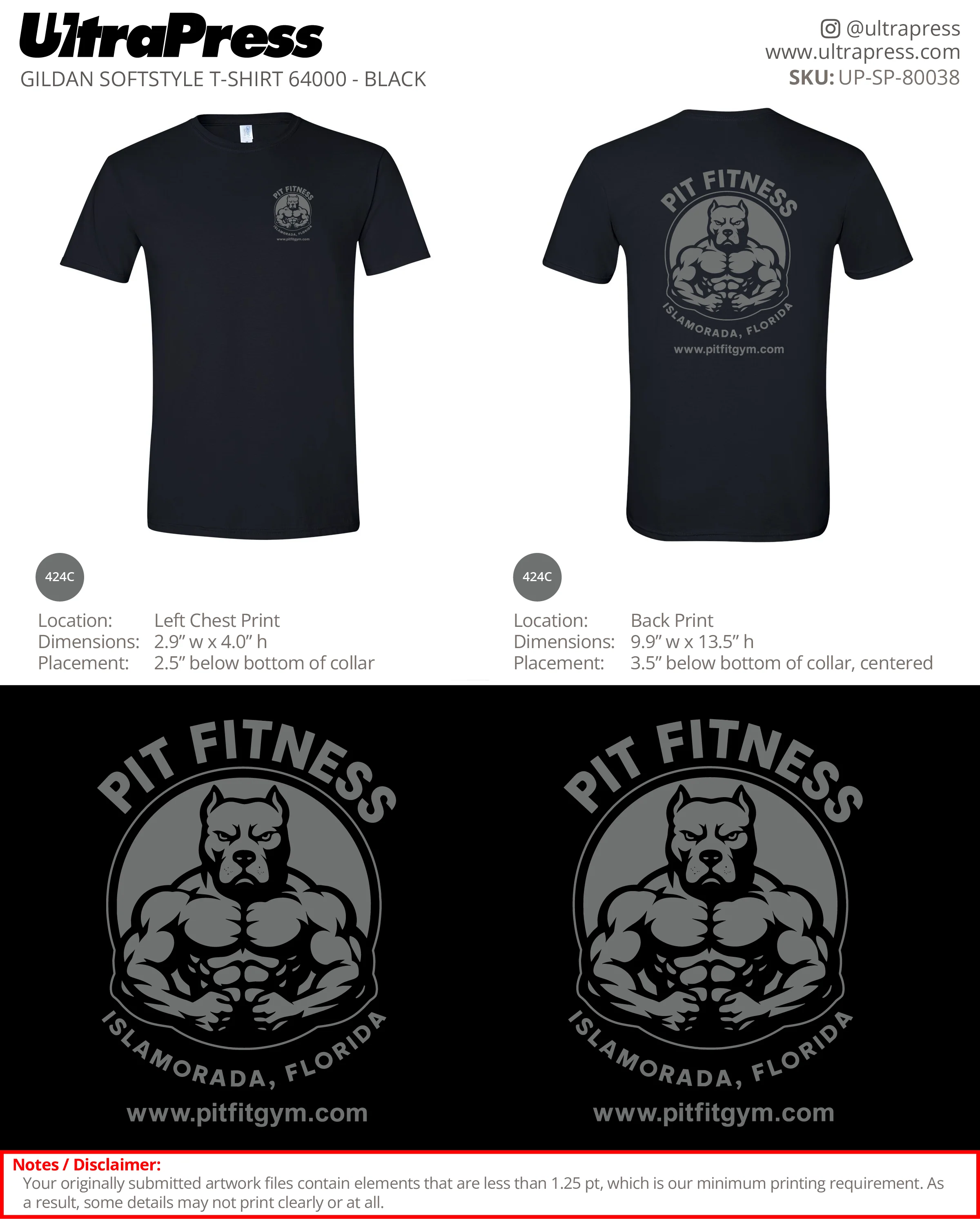 UP-SP-80038 Pit Fitness- Richard Conroy 100 Min Qty (Bulk)