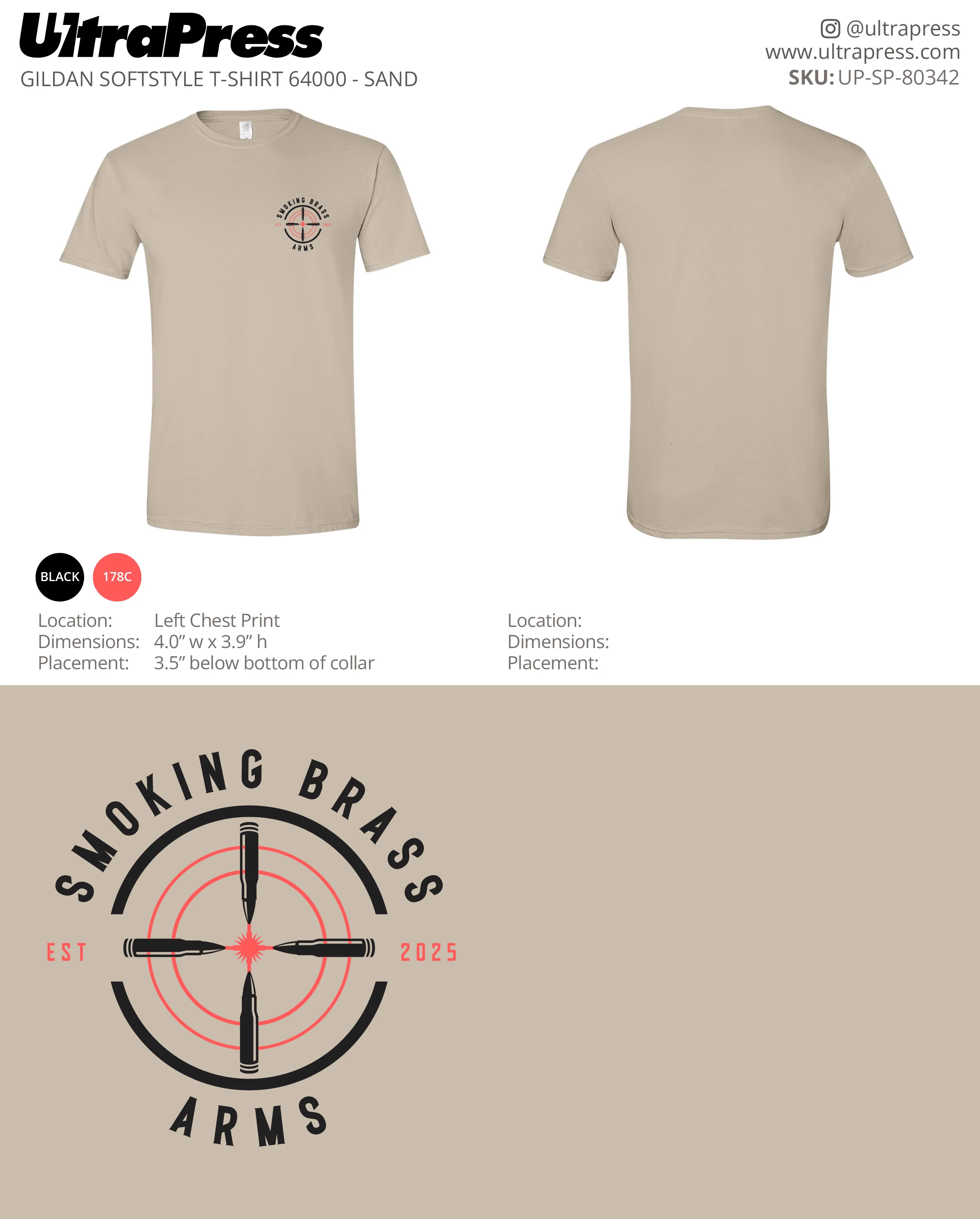 UP-SP-80342 Smoking Brass Arms - Paul Tuckness 100 Min Qty (Bulk) - Image 2