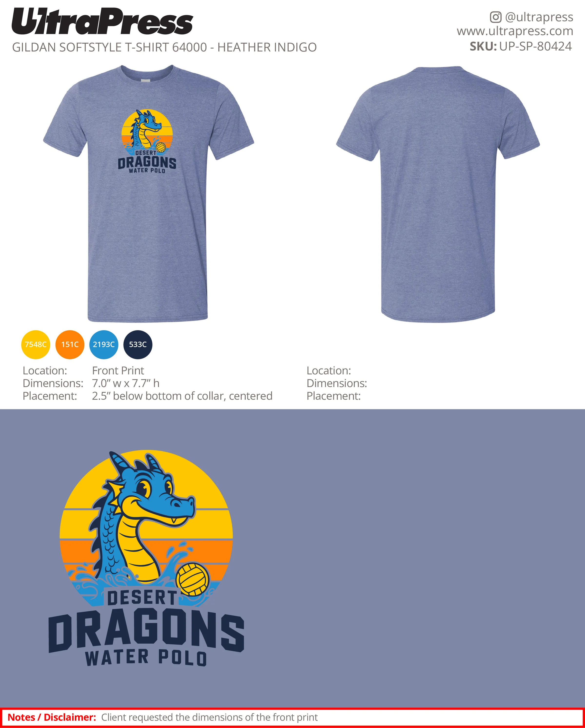 UP-SP-80424 Desert Dragons Water Polo - Todd Clapper 100 Pieces Package (Bulk) - Image 3