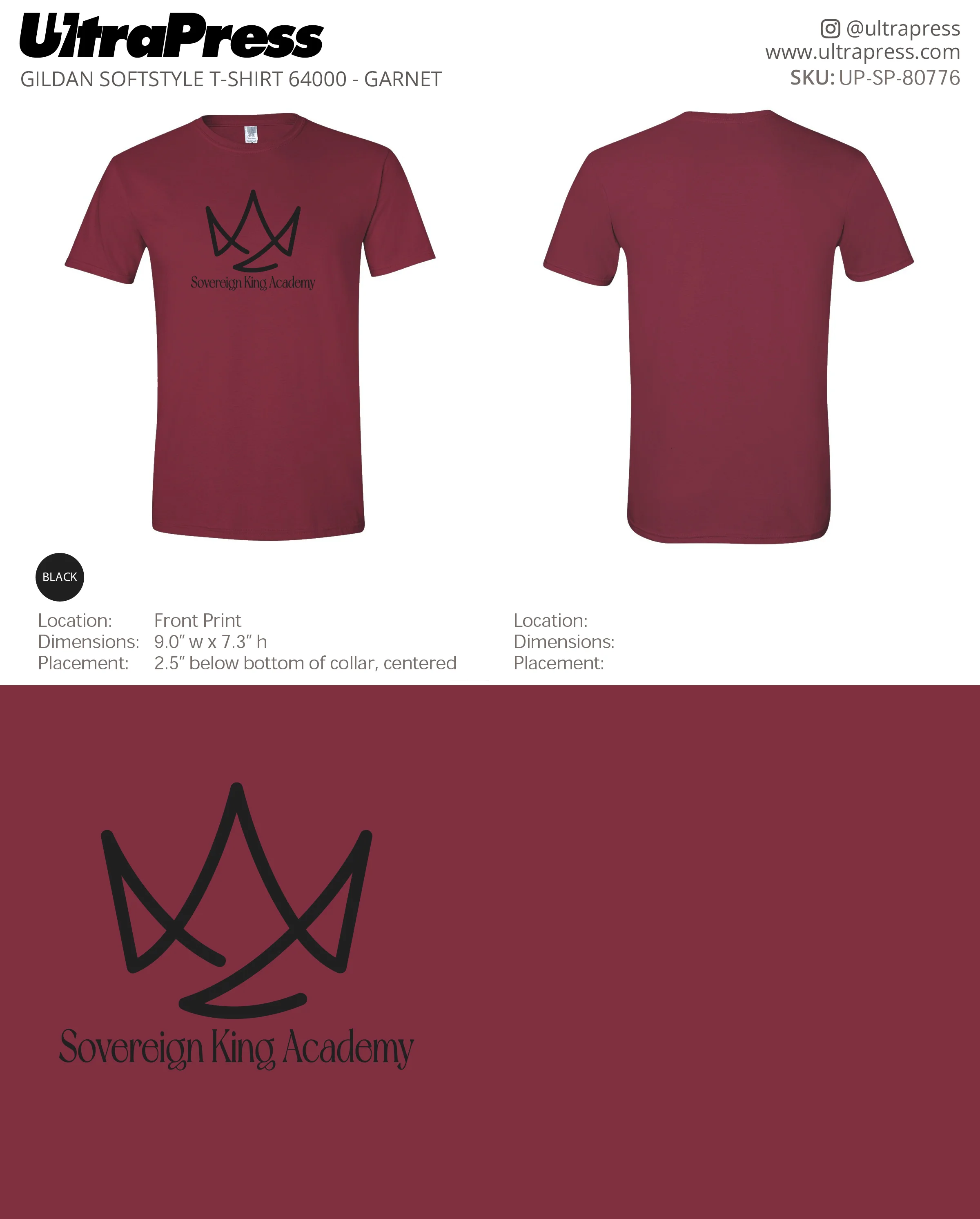 UP-SP-80776 Sovereign King Academy TShirts - Gregory Anglen 100 Pieces Package Deal (Bulk) - Image 2