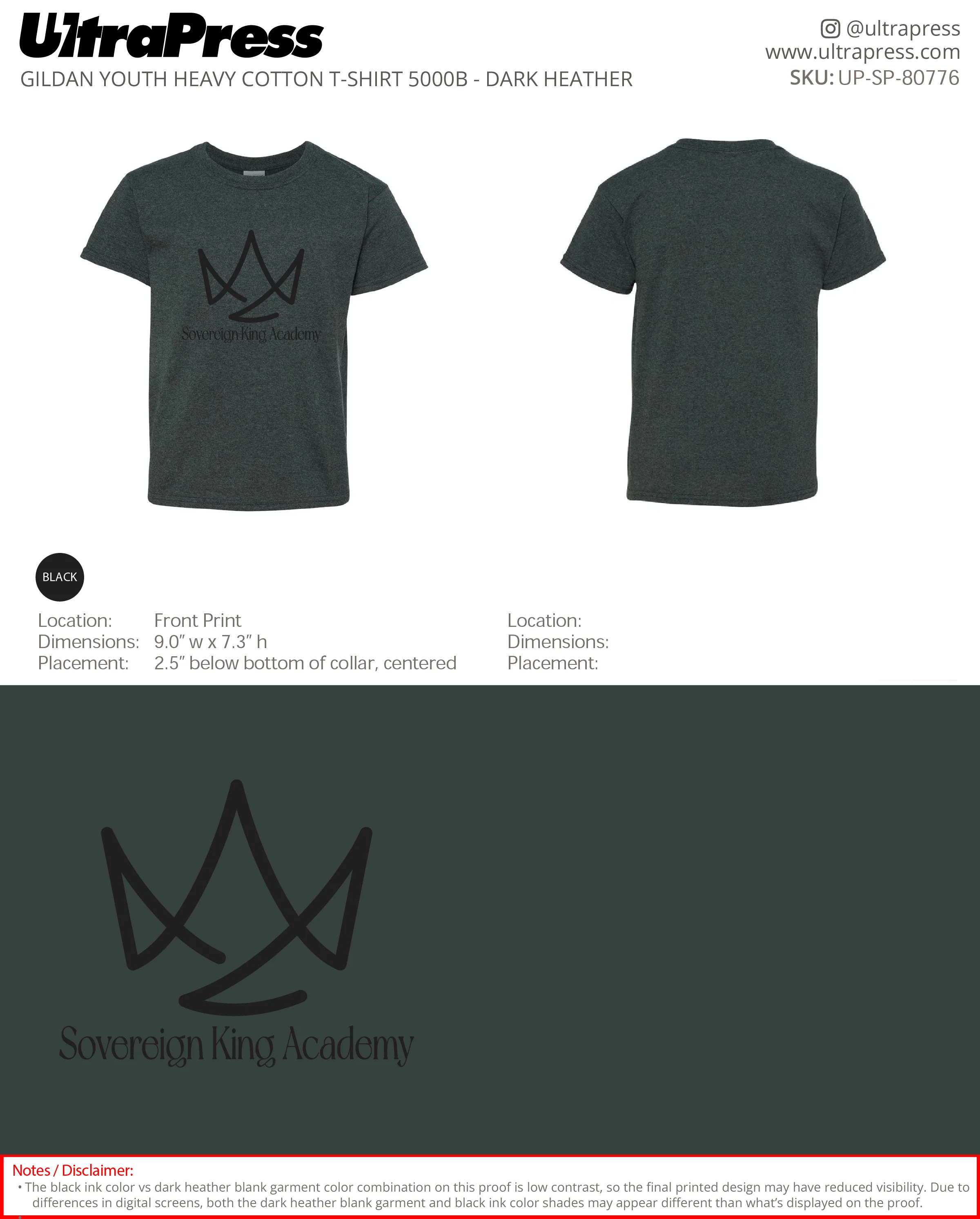 UP-SP-80776 Sovereign King Academy TShirts - Gregory Anglen 100 Pieces Package Deal (Bulk) - Image 3
