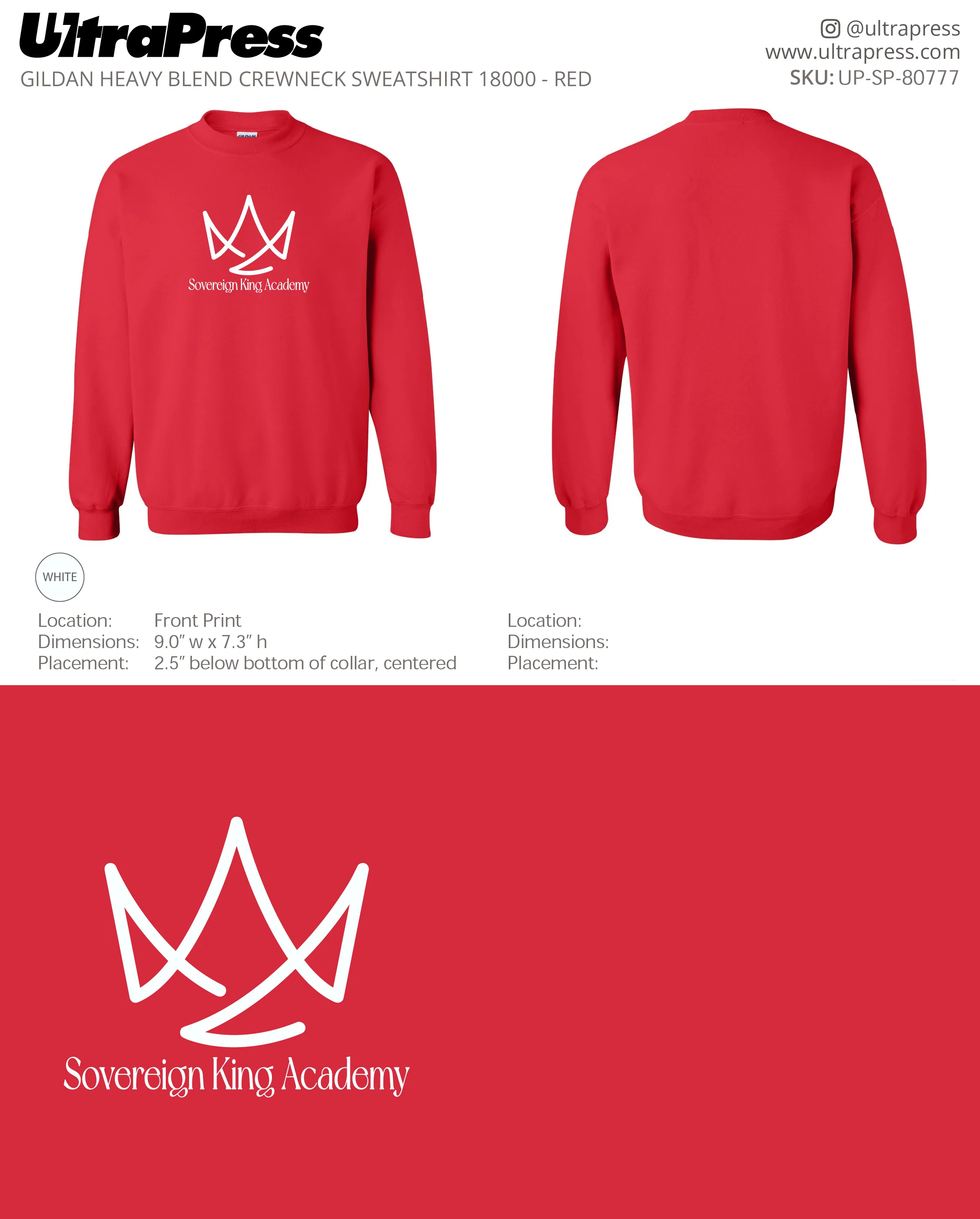 UP-SP-80777 Sovereign King Academy Sweatshirts - Gregory Anglen 50 Pieces Package Deal (Bulk) - Image 2