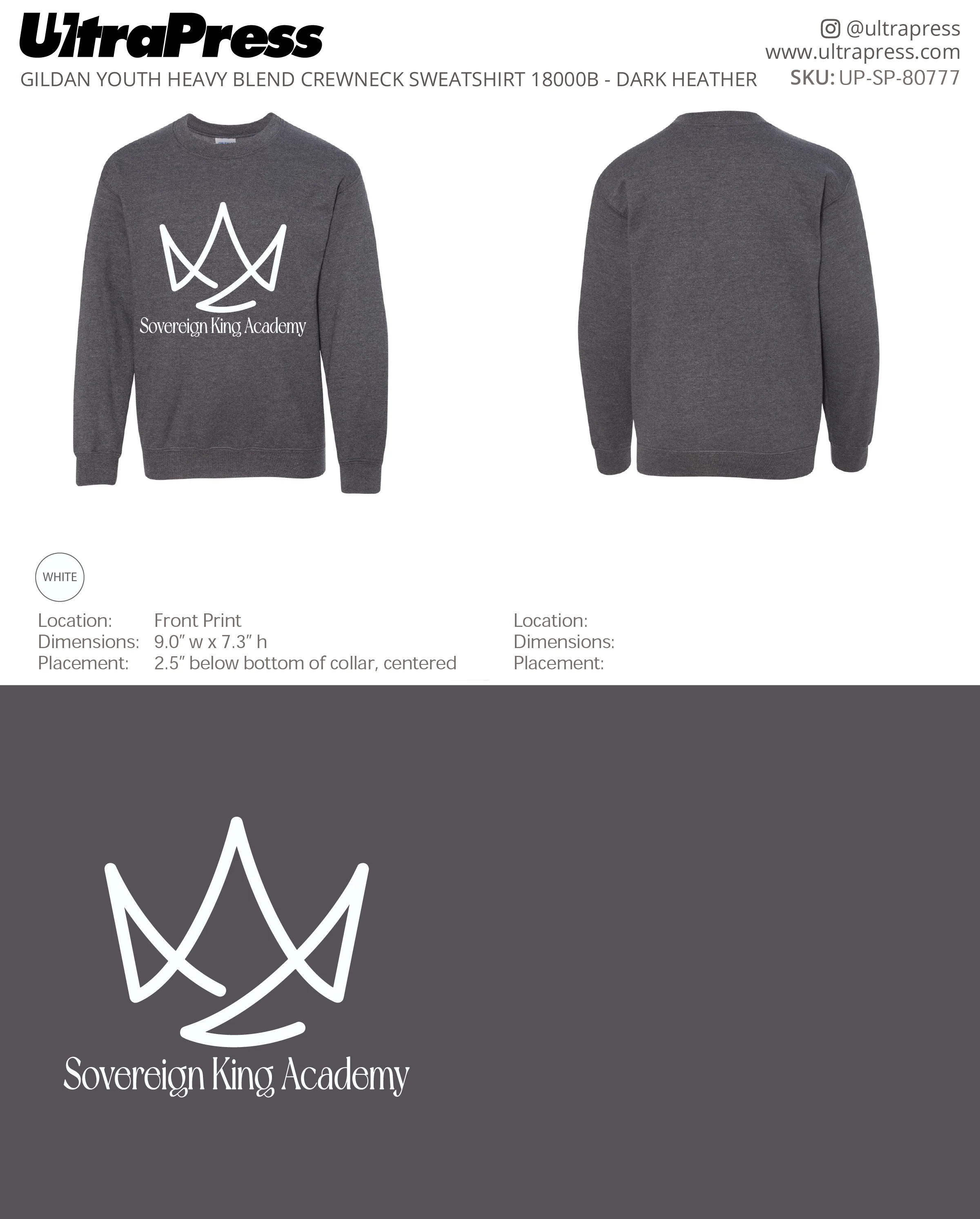 UP-SP-80777 Sovereign King Academy Sweatshirts - Gregory Anglen 50 Pieces Package Deal (Bulk) - Image 3