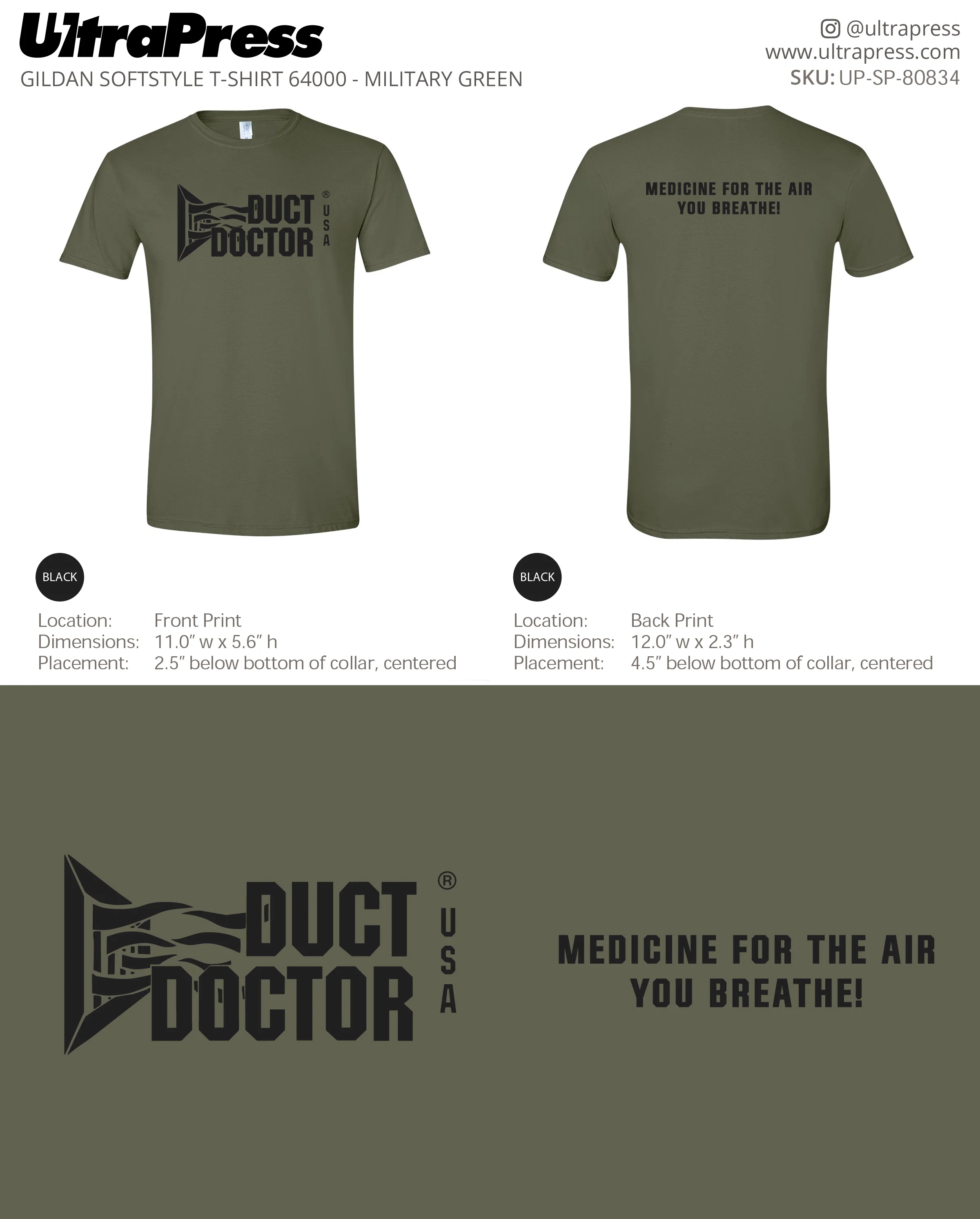 UP-SP-80834 Duct Doctor Black Logo - Howard Scher 100 Min Qty (Bulk) - Image 2