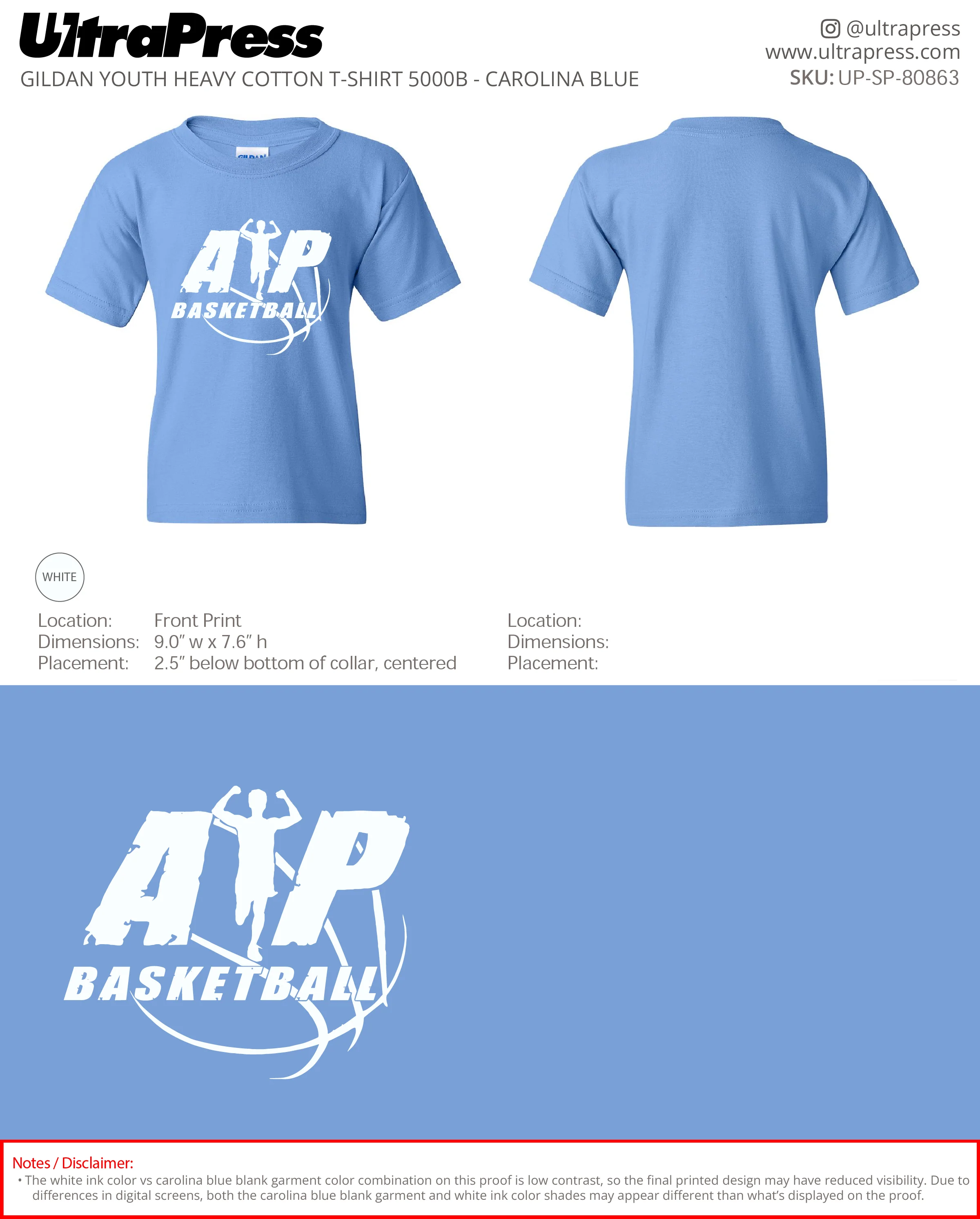 UP-SP-80863 AP Basketball Shirts - Kimberly Maxwell 100 Min Qty (Bulk) - Image 2
