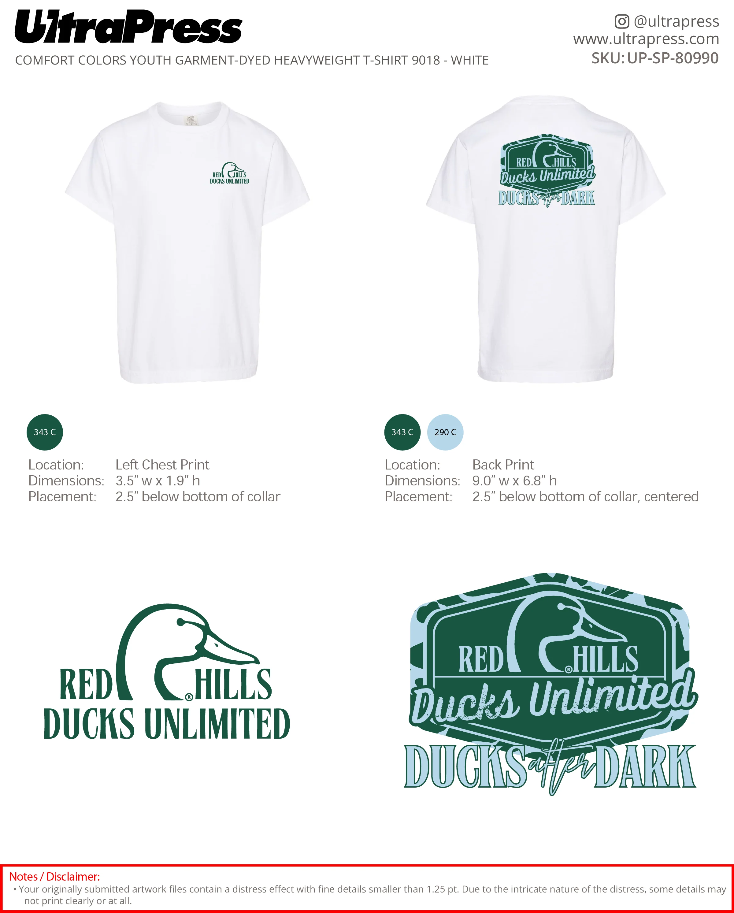 UP-SP-80990 Red Hills Ducks Unlimited - Desta Gourley 100 Min Qty (Bulk) - Image 2