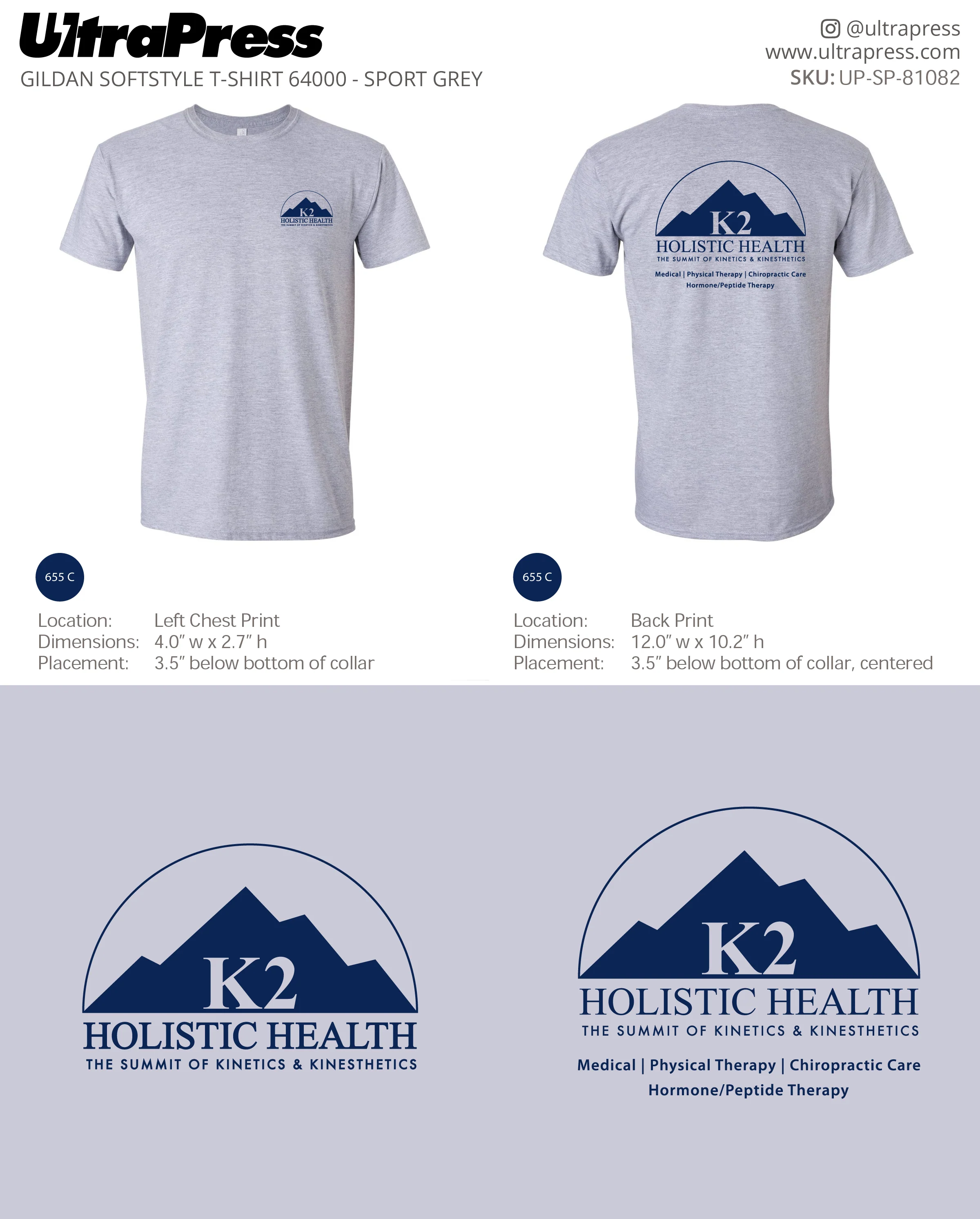 UP-SP-81082 K2 Holistic Health (Navy Logo) - Jason Howe 100 Min Qty (Bulk) - Image 2