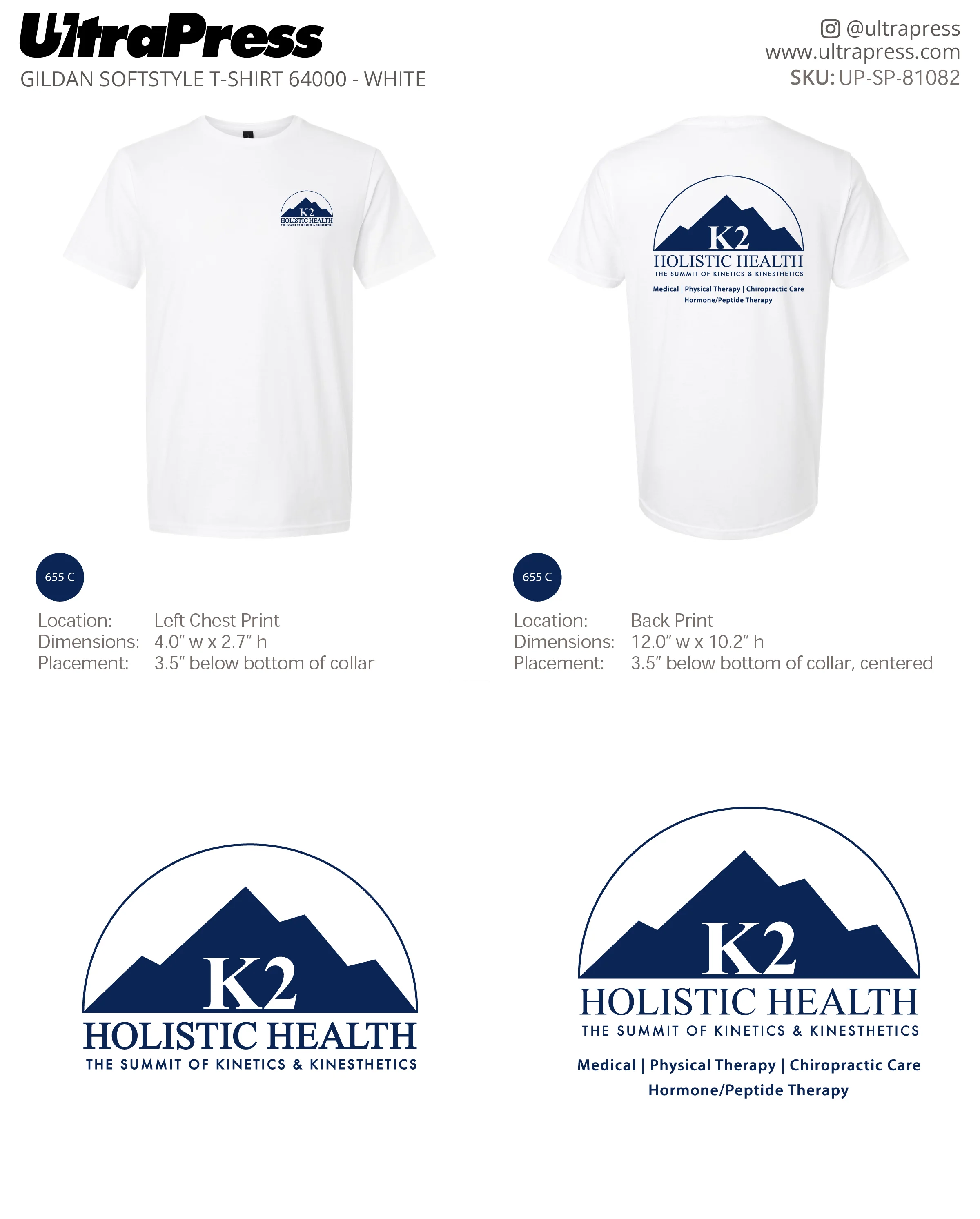 UP-SP-81082 K2 Holistic Health (Navy Logo) - Jason Howe 100 Min Qty (Bulk) - Image 3