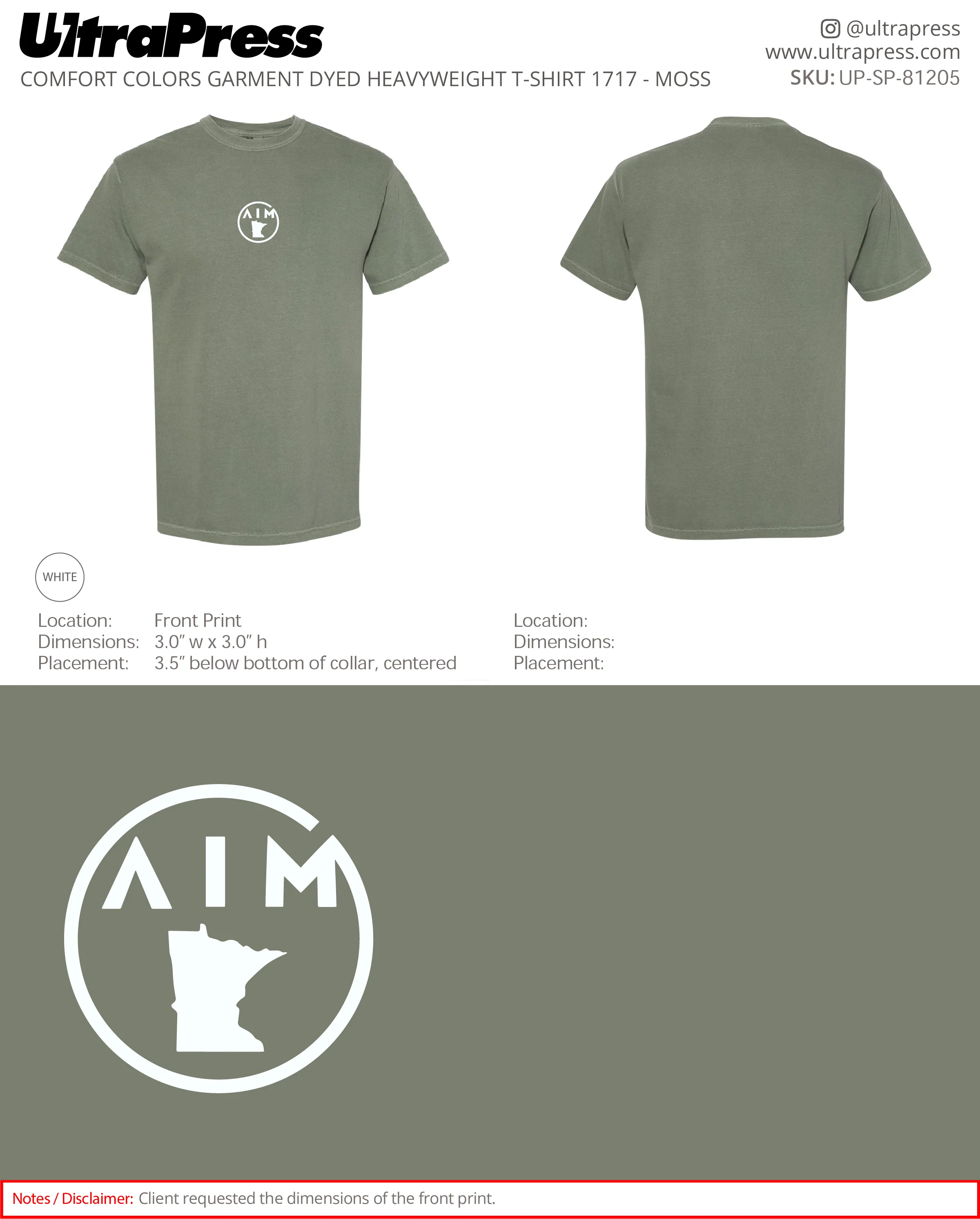 UP-SP-81205 AIM (White Logo) - Bobby Loukinen 100 Min Qty (Bulk) - Image 5