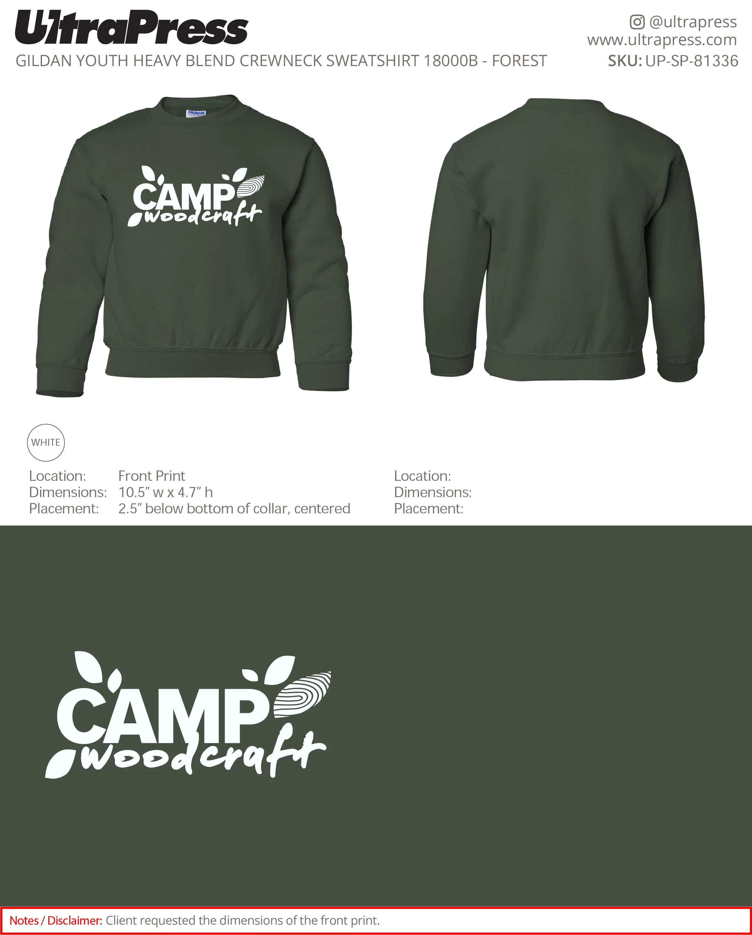 UP-SP-81336 Camp Woodcraft Printed Sweaters - Israel Serna - 250 Min Qty (Bulk) - Image 2