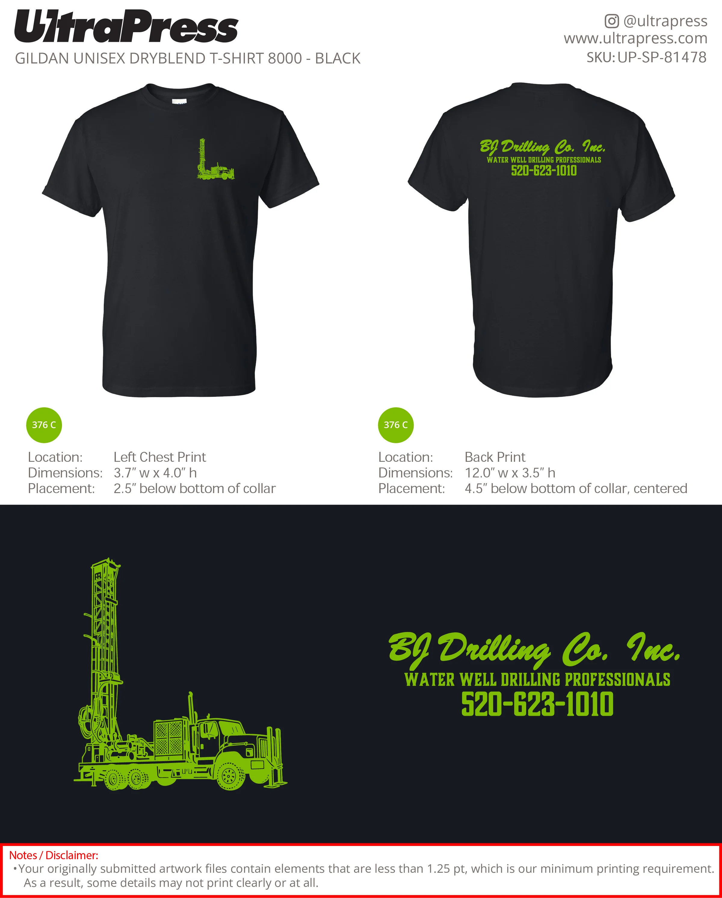 UP-SP-81478 BJ Drilling Lime Logo - Carina Ritenour 24 Min Qty (Bulk) - Image 2
