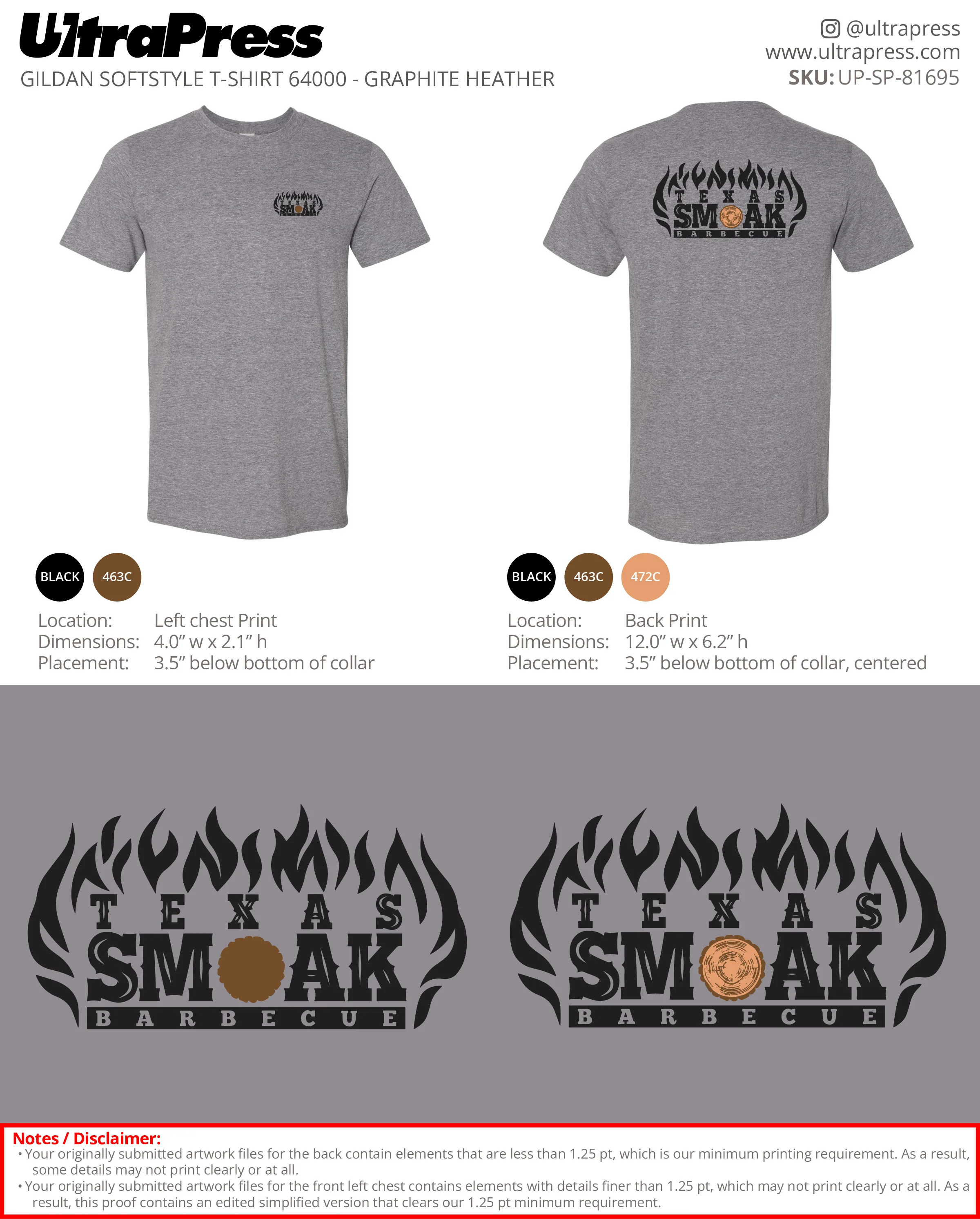 UP-SP-81695 Texas Smoak Barbeque - Adam Sadler 100 Min Qty (Bulk)