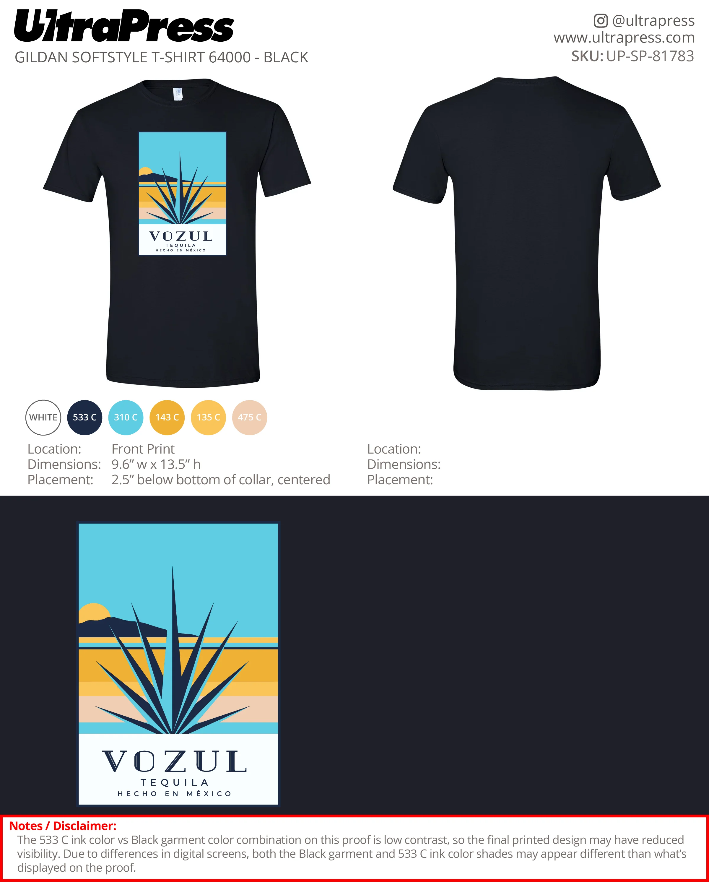 UP-SP-81783 Vozul Tequila - Bryan Block 100 Min Qty (Bulk) - Image 2