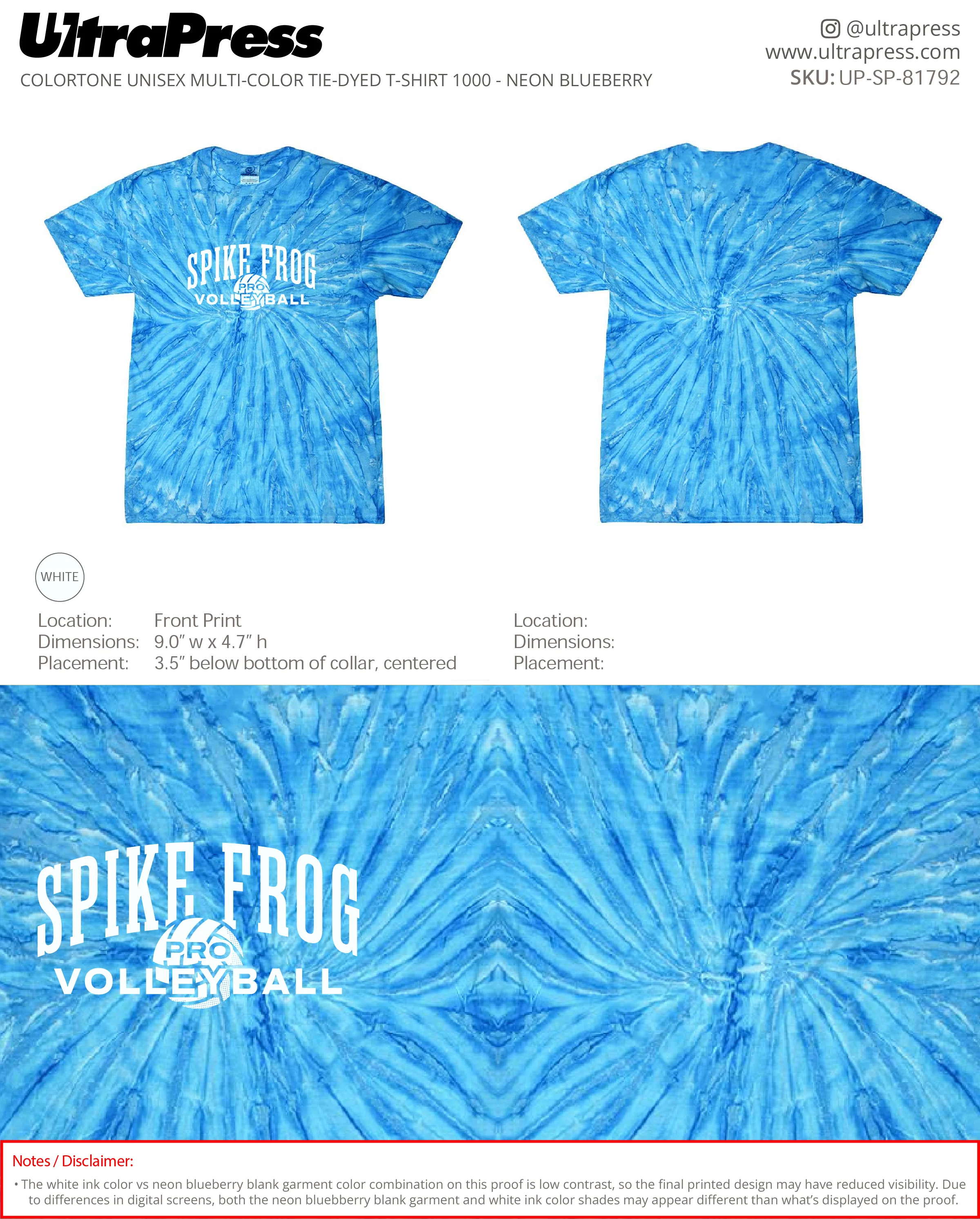 UP-SP-81792 Spike Frog Boss Pro Tie Dye - Melissa Hinnant 100 Min Qty (Bulk) - Image 3