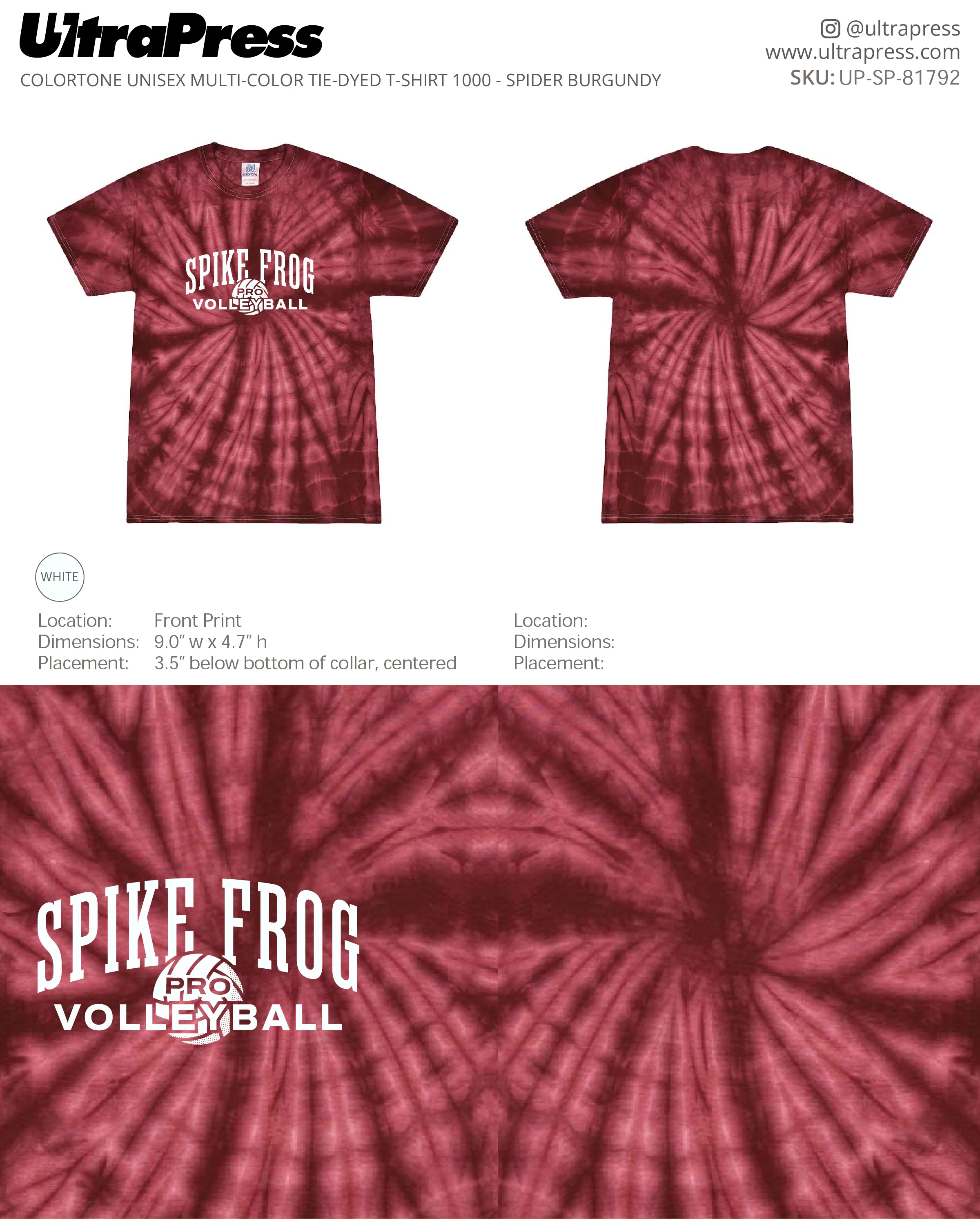 UP-SP-81792 Spike Frog Boss Pro Tie Dye - Melissa Hinnant 100 Min Qty (Bulk) - Image 8