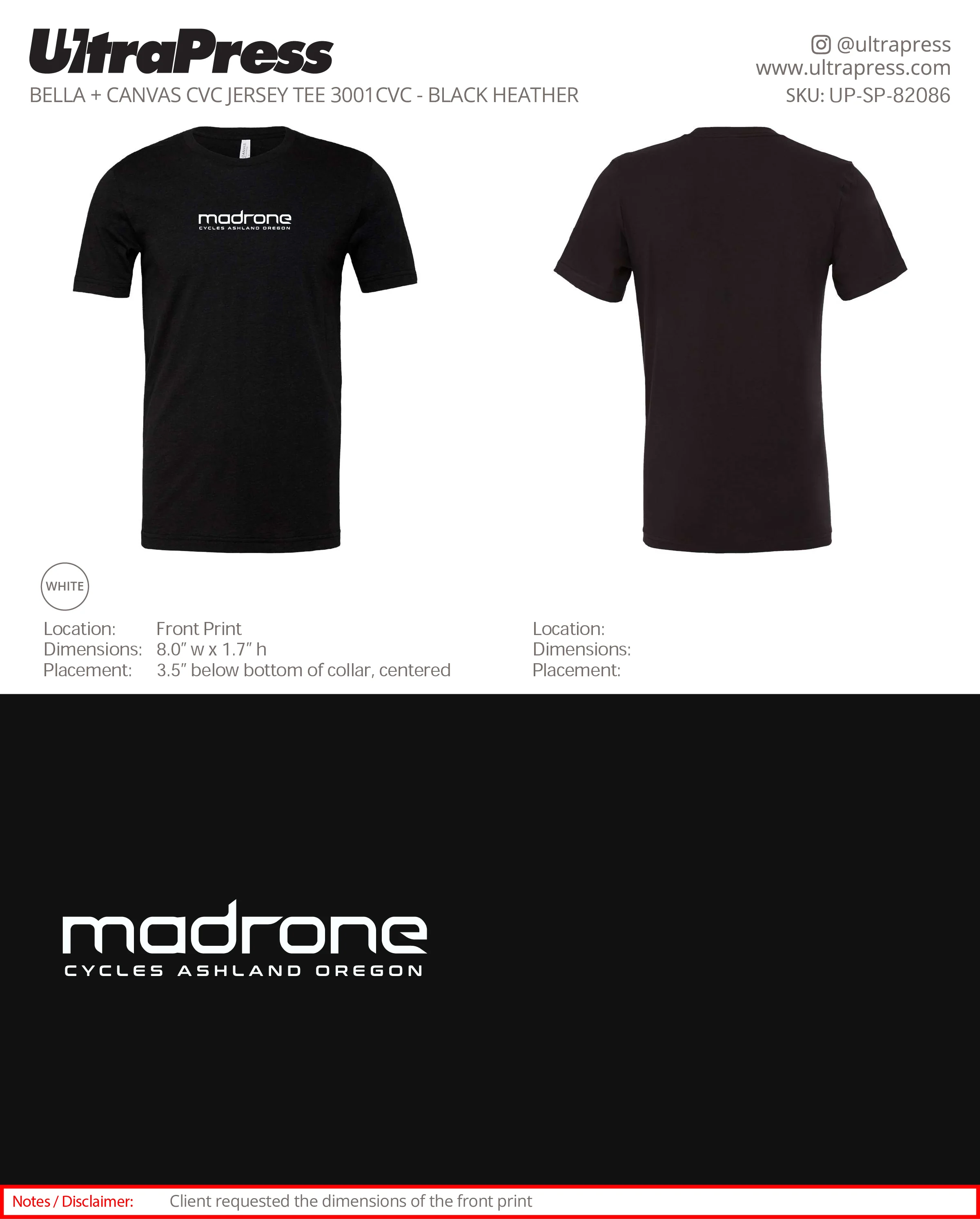 UP-SP-82086 Madrone Cycles - Aaron Bland 100 Min Qty (Bulk)