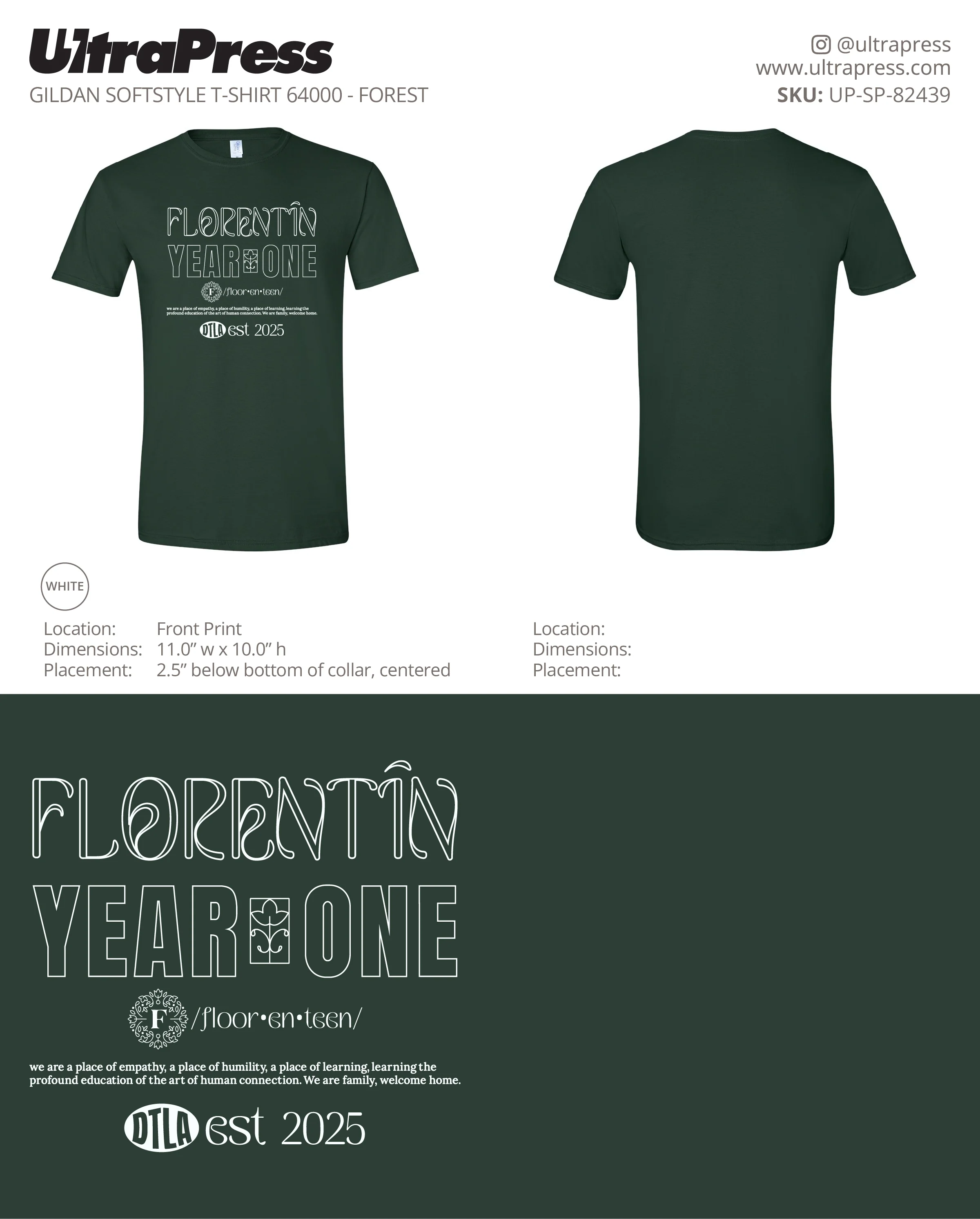 UP-SP-82439 Florentin Year One Giveaway Shirts 100 Min Qty (Bulk)