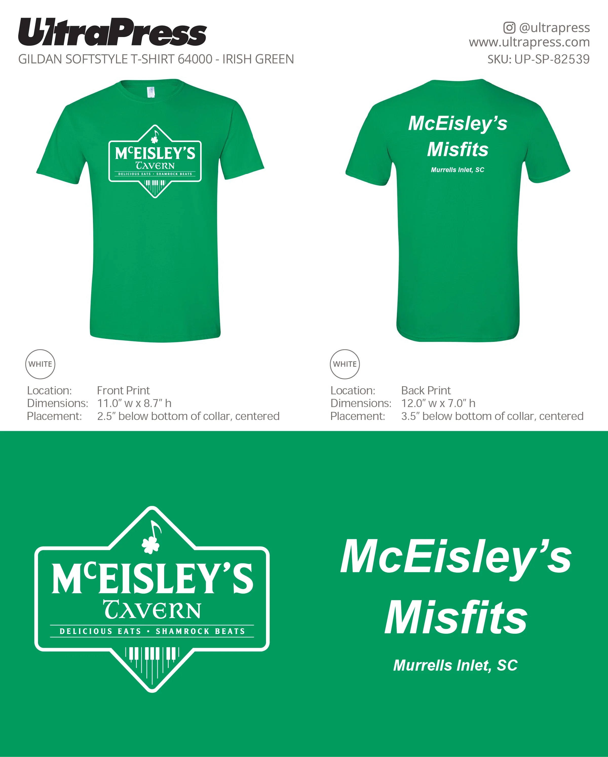 UP-SP-82539 Mceisley's Tavern Adult TShirt - Donna Collins 100 Pieces Package Deal (Bulk) - Image 2
