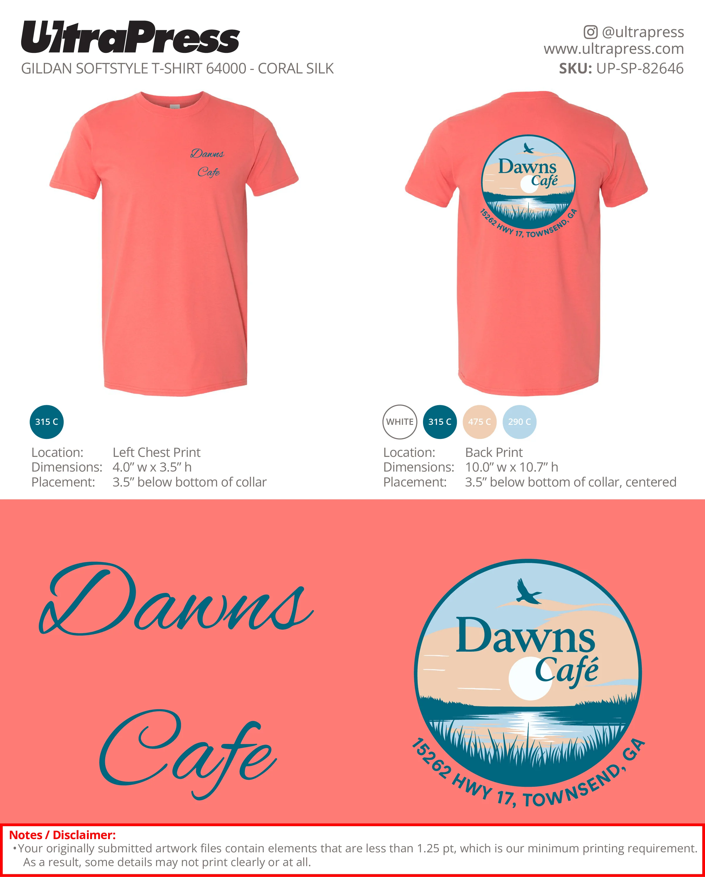 UP-SP-82646 Dawns Cafe - Mike Wells 100 Min Qty (Bulk)